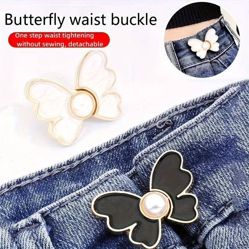 2 Pairs Butterfly-Shaped Waist Buckle Pins