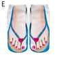 1 Pair 3D Printing Pattern Flip Flop Socks