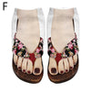 1 Pair 3D Printing Pattern Flip Flop Socks