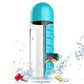 Portable Water Bottle With Built-in Pill Box for Medicines
