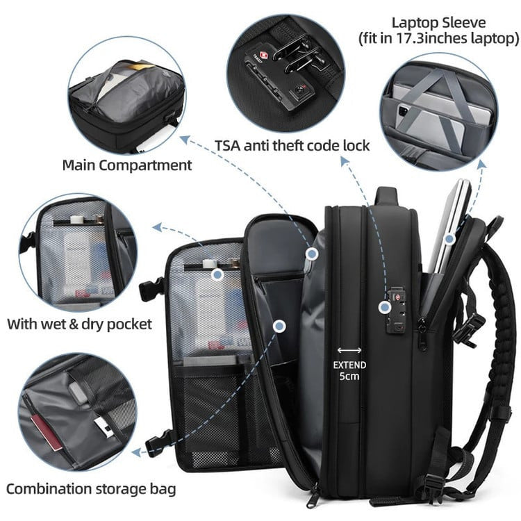 Travel Backpack vacuum compression