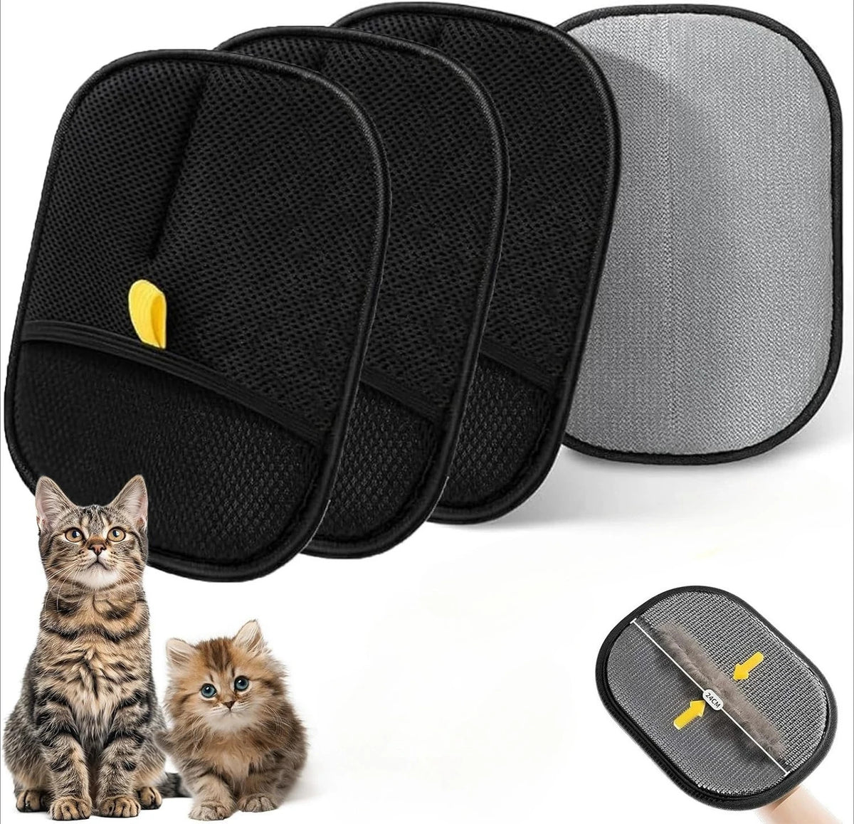 Dual Sided Pet Grooming Gloves