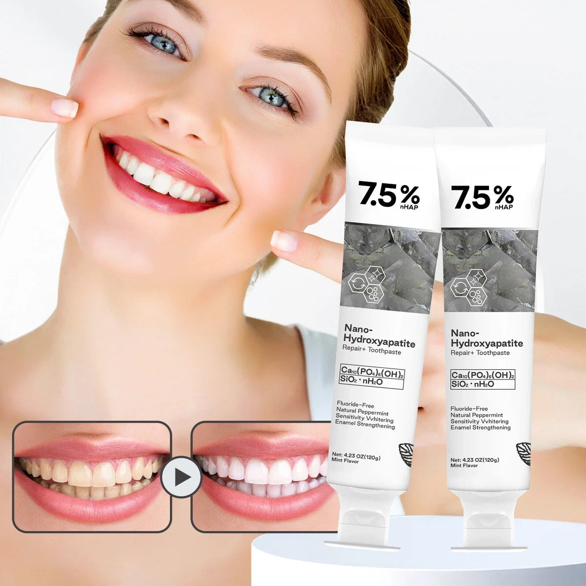 Fluoride-Free Hydroxyapatite Toothpaste