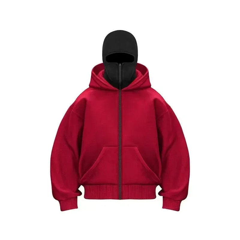 Balaclava Zip Hoodie Unisex HipHop Jacket