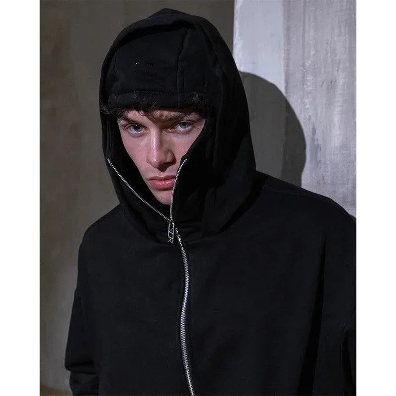 Balaclava Zip Hoodie Unisex HipHop Jacket
