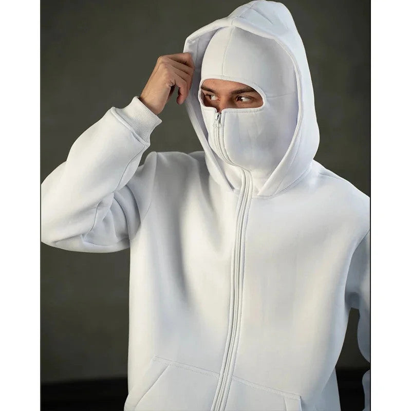 Balaclava Zip Hoodie Unisex HipHop Jacket
