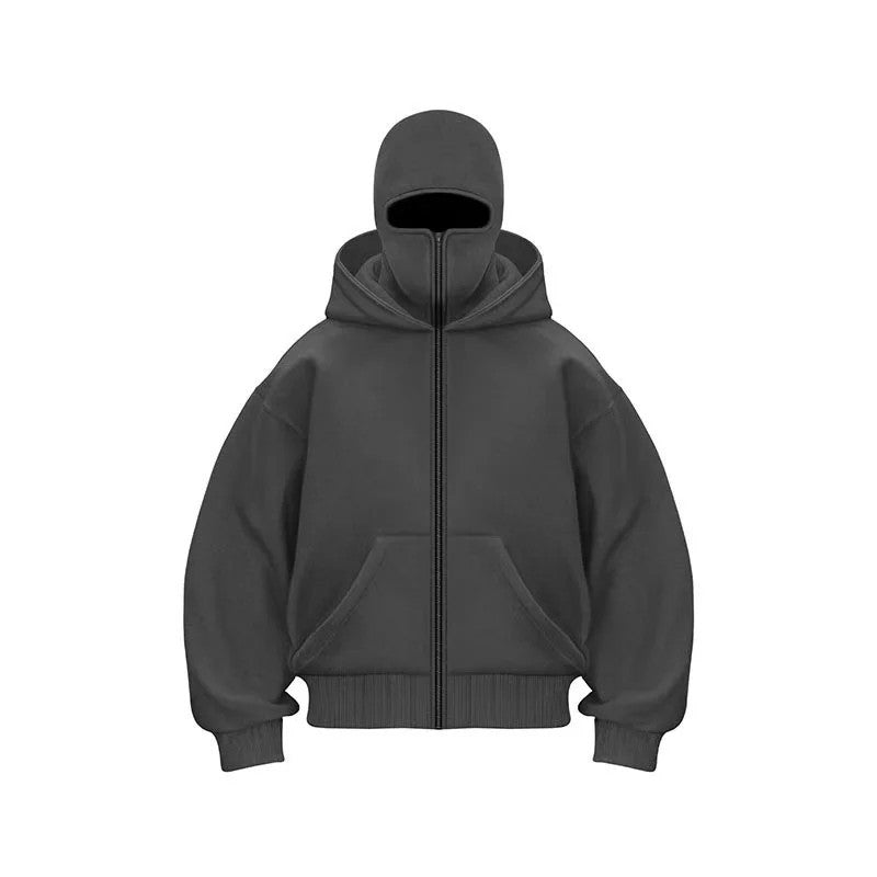 Balaclava Zip Hoodie Unisex HipHop Jacket