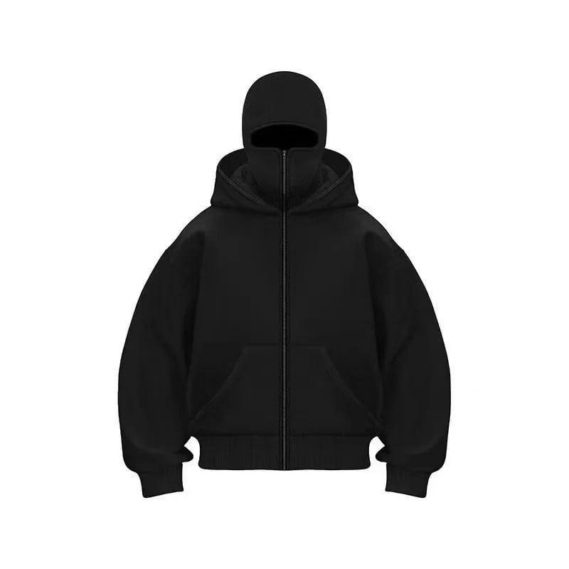 Balaclava Zip Hoodie Unisex HipHop Jacket