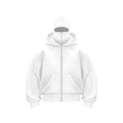 Balaclava Zip Hoodie Unisex HipHop Jacket
