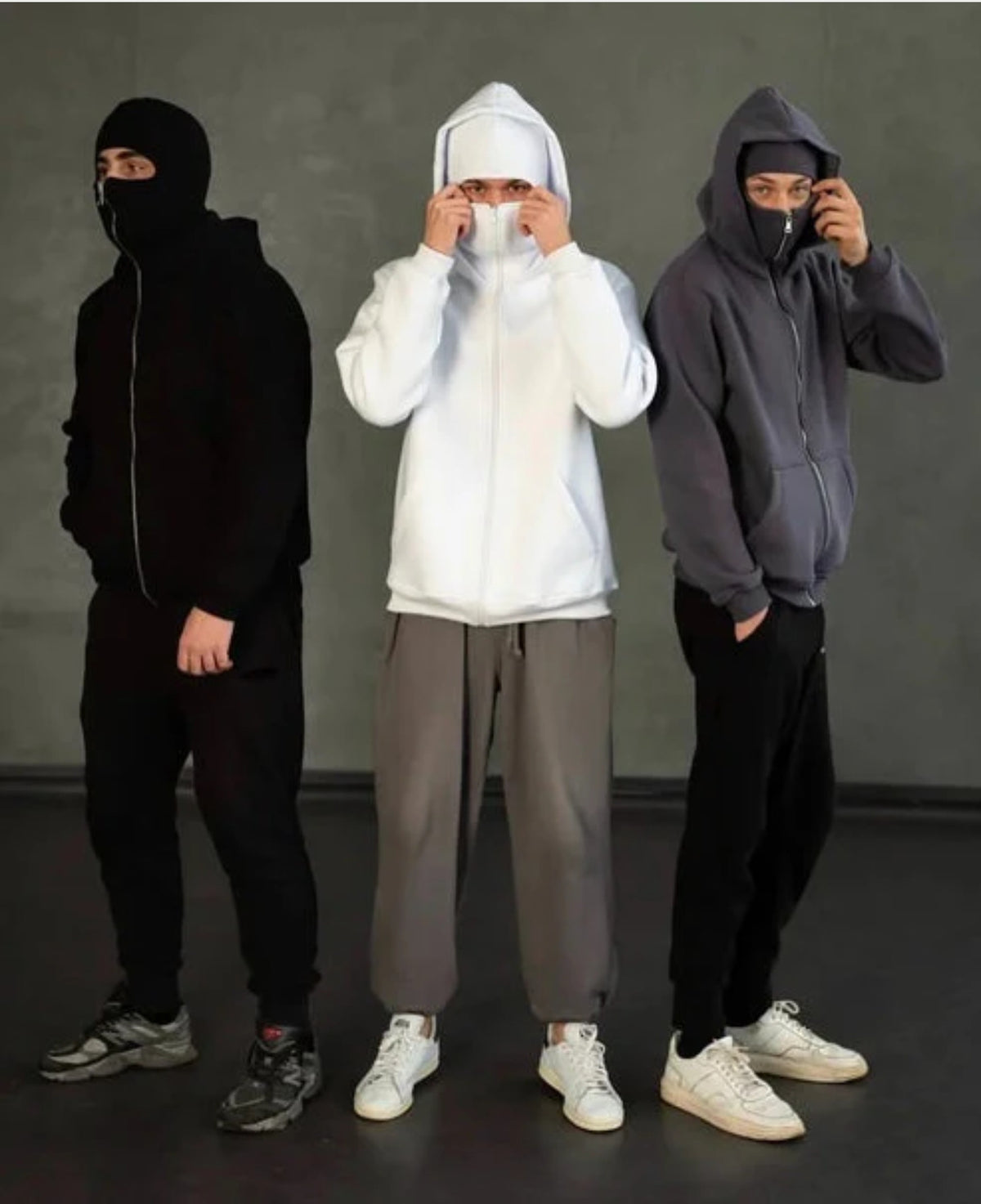 Balaclava Zip Hoodie Unisex HipHop Jacket