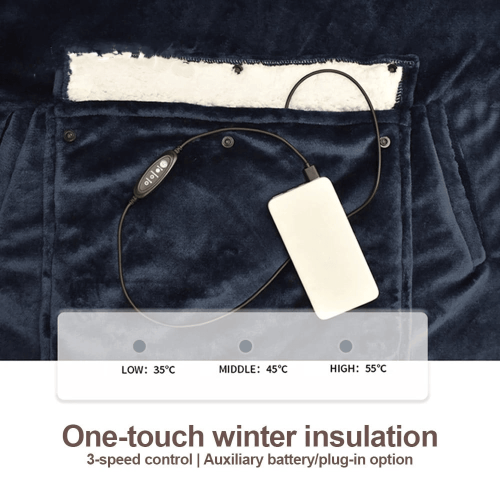 Large Size USB Electric Heated Wearable Blanket Hoodie