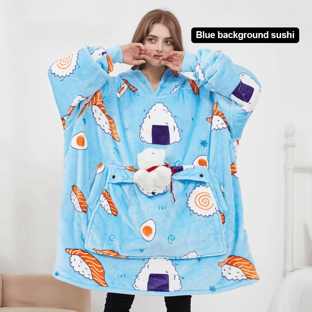 Large Size USB Electric Heated Wearable Blanket Hoodie