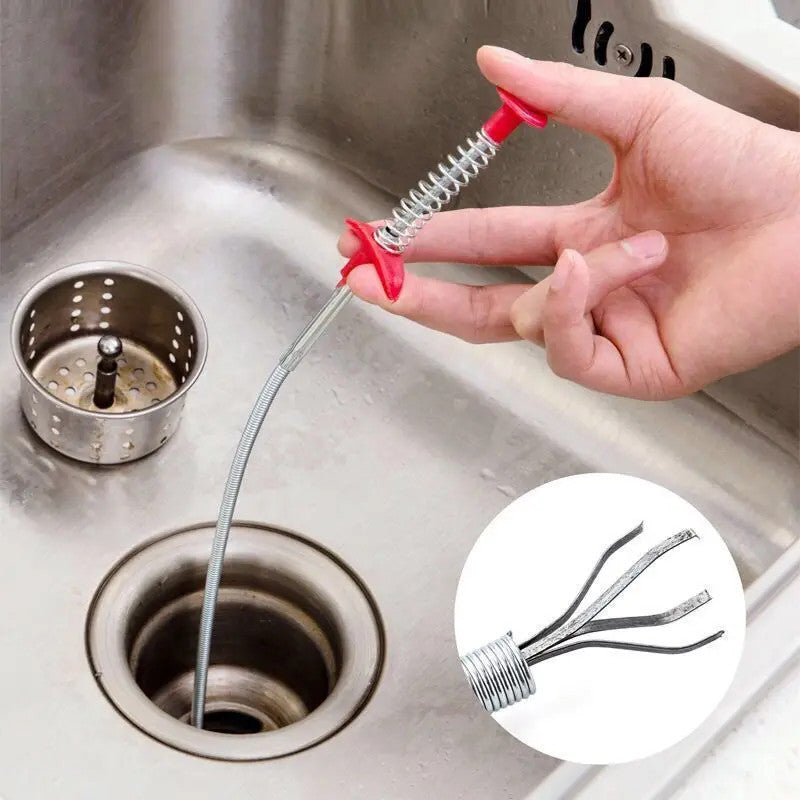 Spring Drain Cleaning Tool – Pipe & Sewer Unclogging Snake