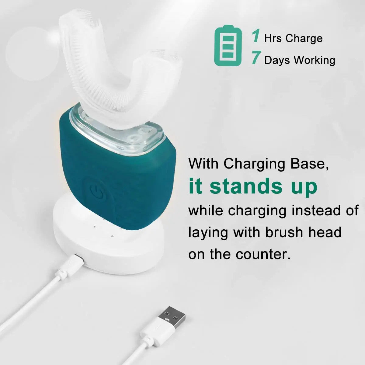 360° U-Shaped Ultrasonic Toothbrush – Automatic & Whitening