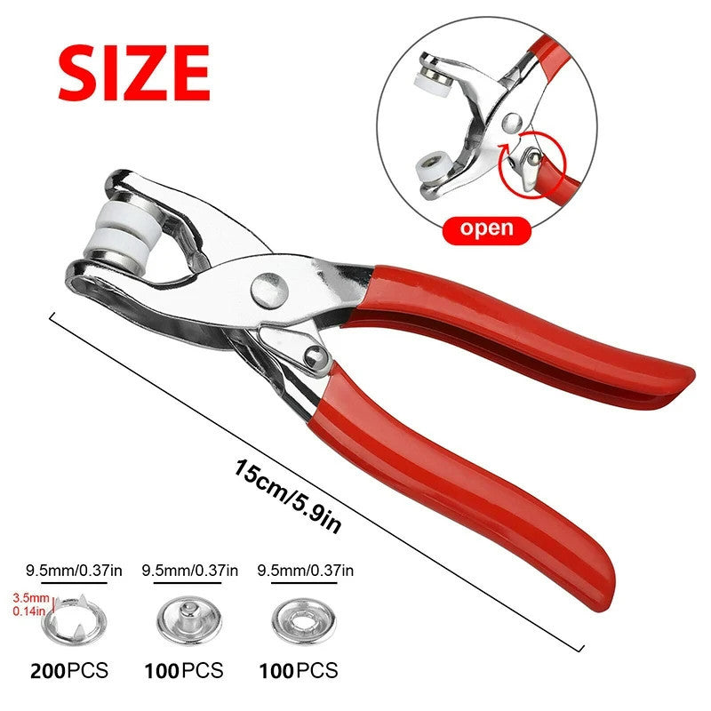 400pcs Metal Snap Button & Pliers Set