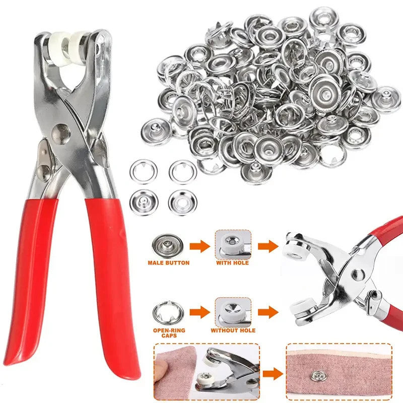 400pcs Metal Snap Button & Pliers Set