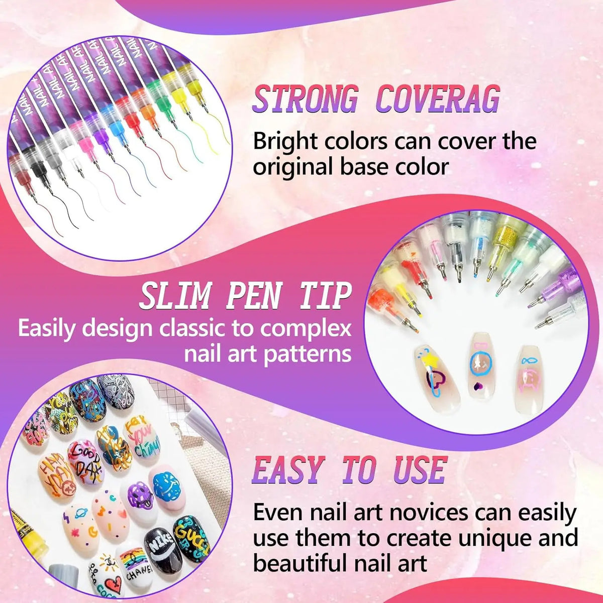 precision acrylic nail art pen set