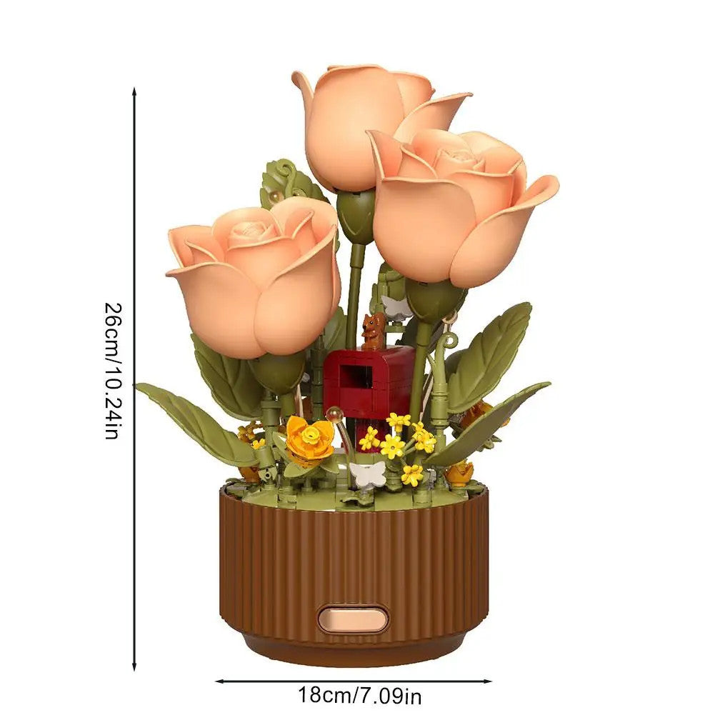 Auto-Blooming Wooden Flower Bouquet