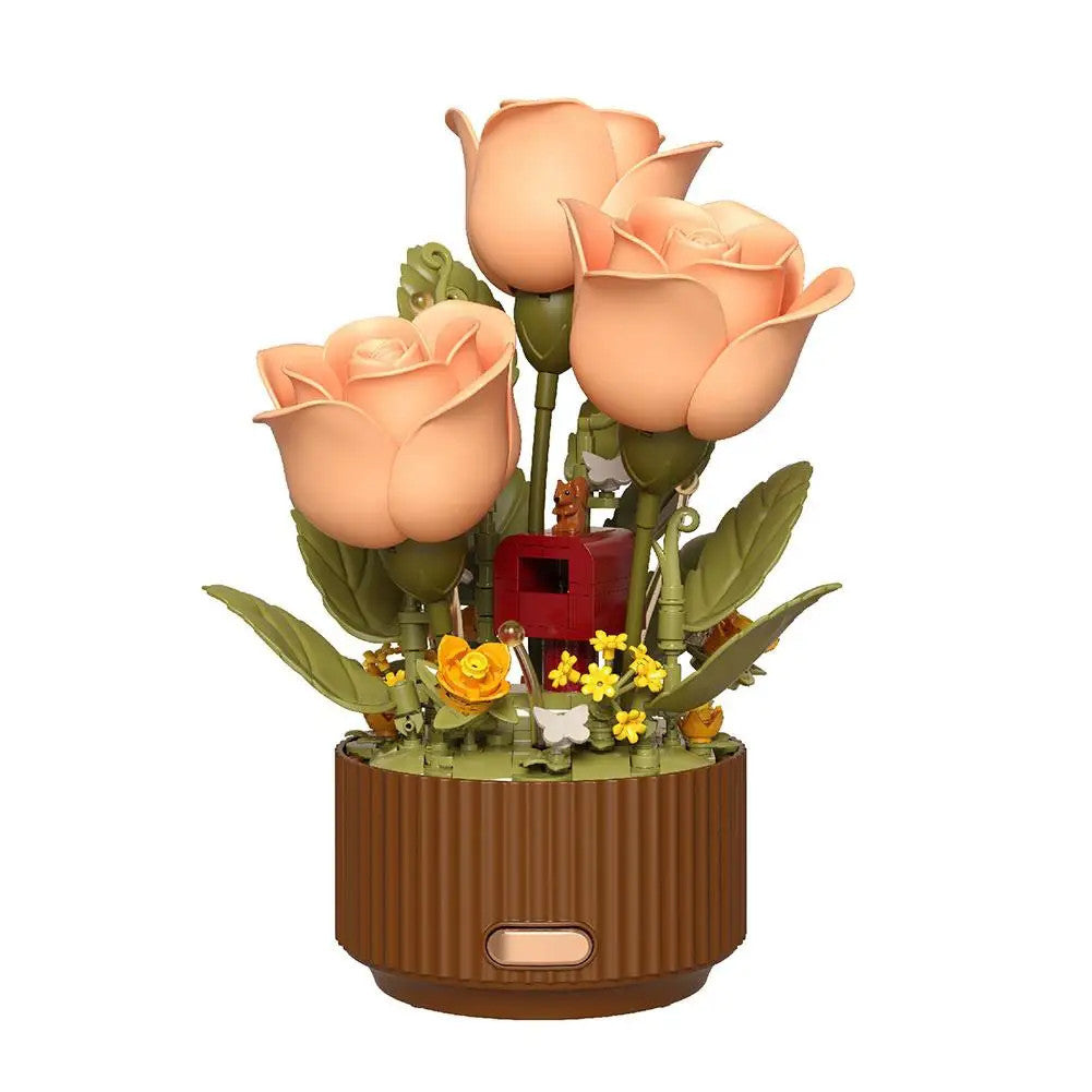 Auto-Blooming Wooden Flower Bouquet