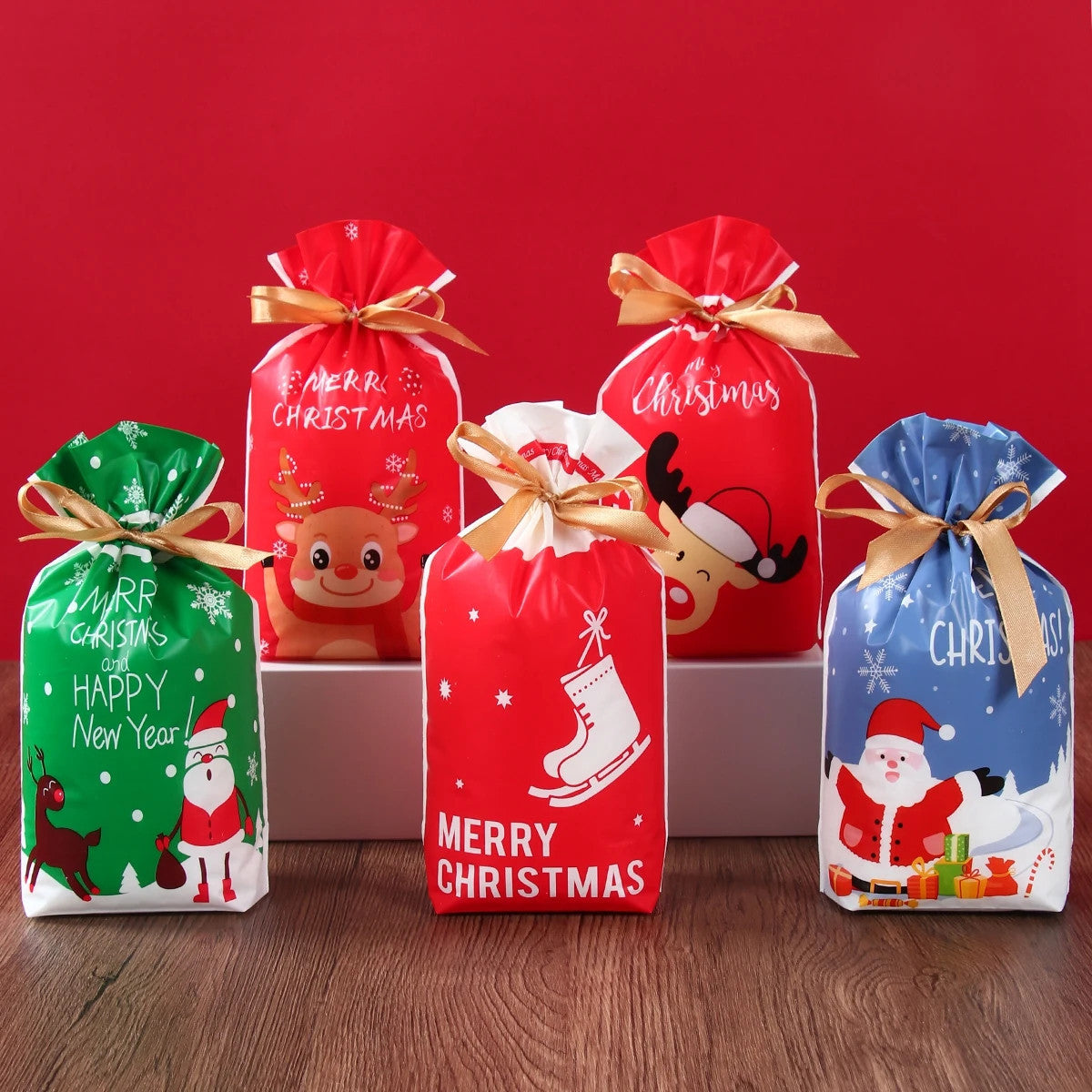 50pcs Christmas Drawstring Bags