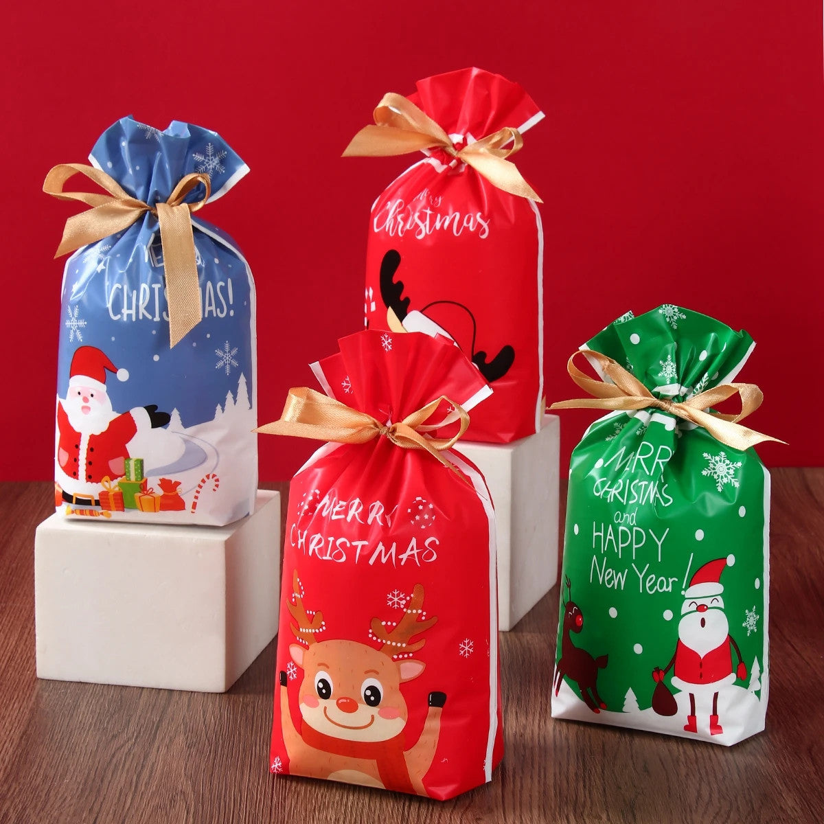 50pcs Christmas Drawstring Bags
