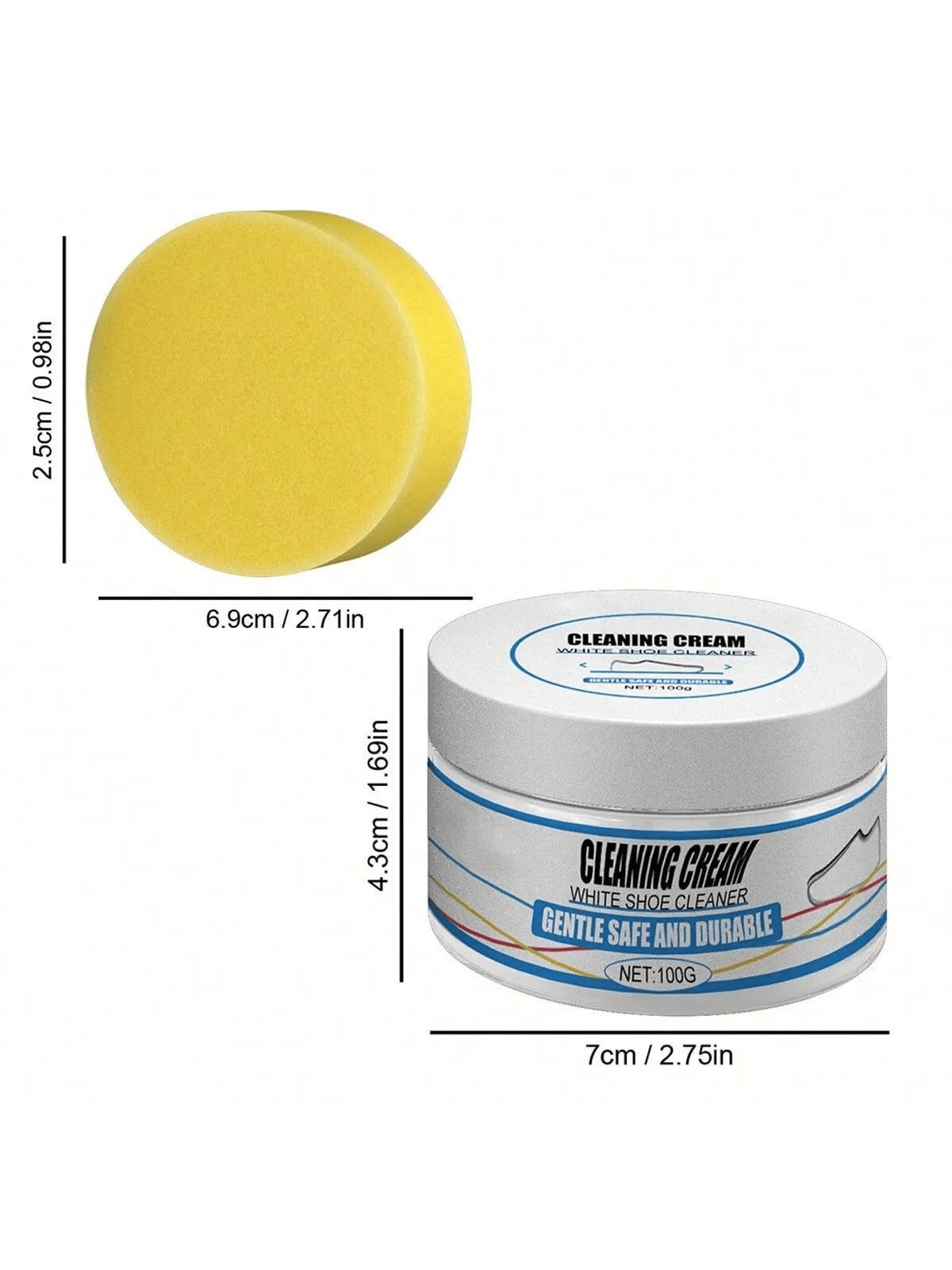 Shoe Cleaning Cream with Sponge