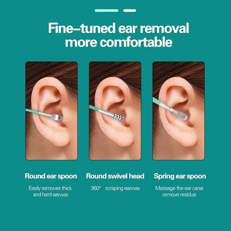 6Pcs Reusable Stainless Steel Ear Wax Removal Tool