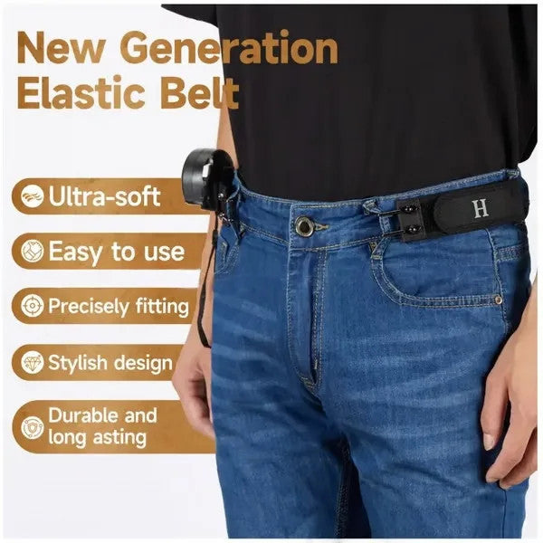 Tactical Metal Hook Elastic Belt Unisex