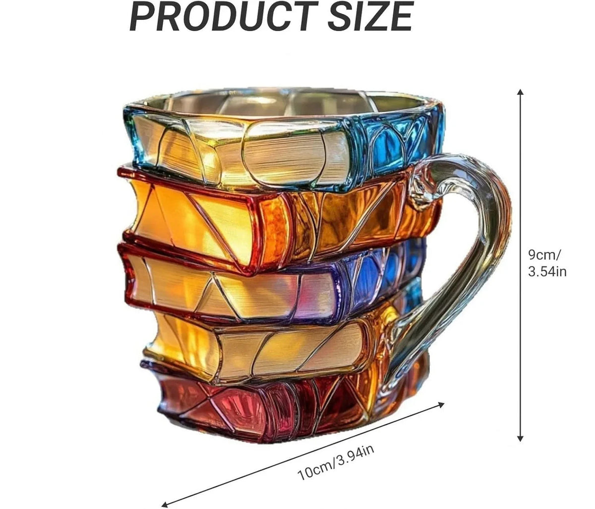 3D Colored Glass Book Coffee Mug