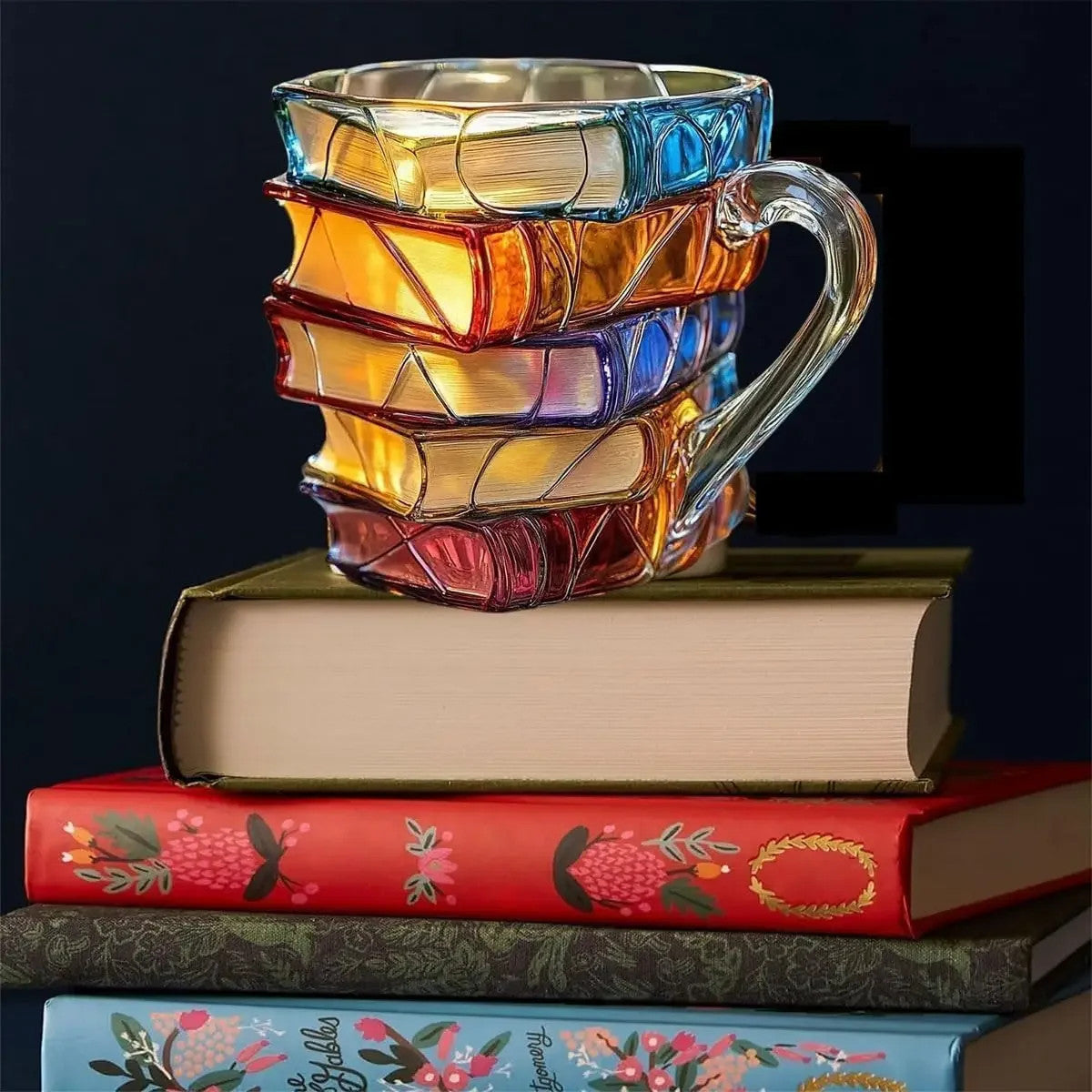 3D Colored Glass Book Coffee Mug