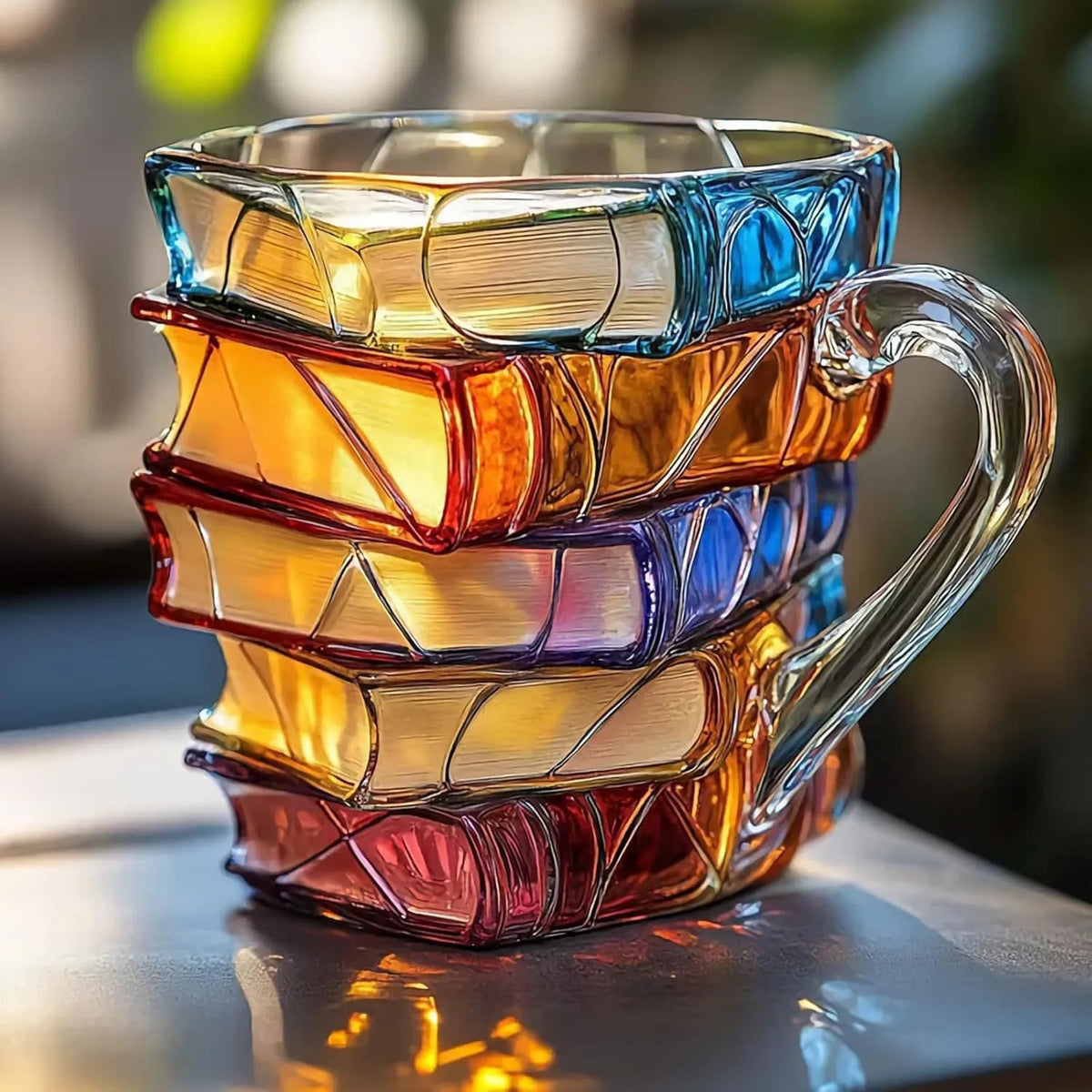 3D Colored Glass Book Coffee Mug