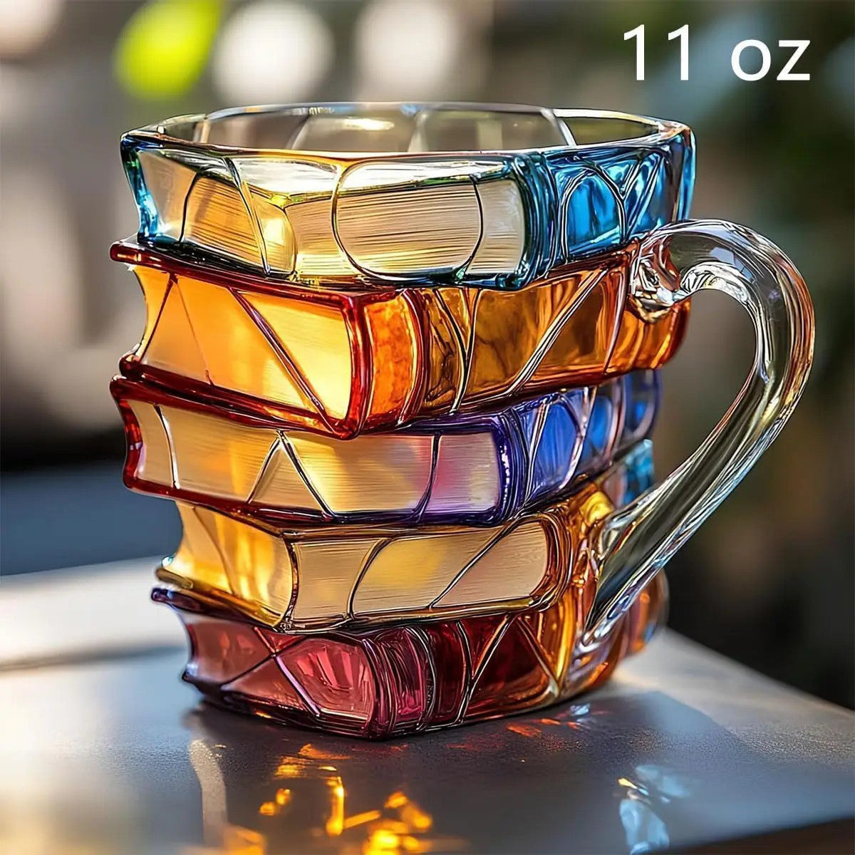 3D Colored Glass Book Coffee Mug