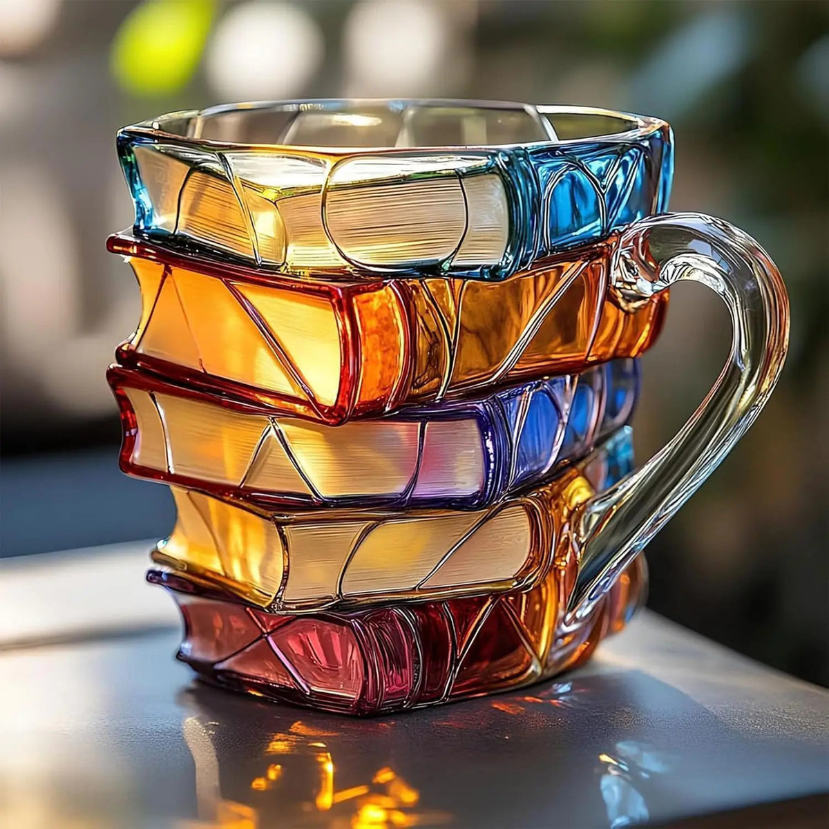 3D Colored Glass Book Coffee Mug