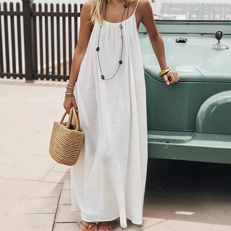 2026 Loose-Fit Spaghetti Strap Dress Women's Casual