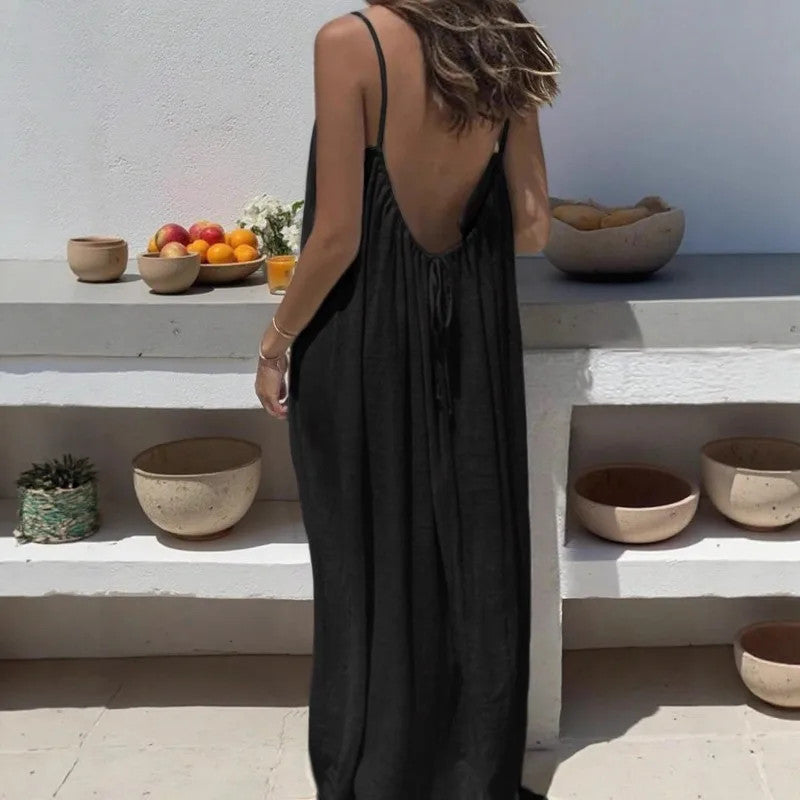 2026 Loose-Fit Spaghetti Strap Dress Women's Casual