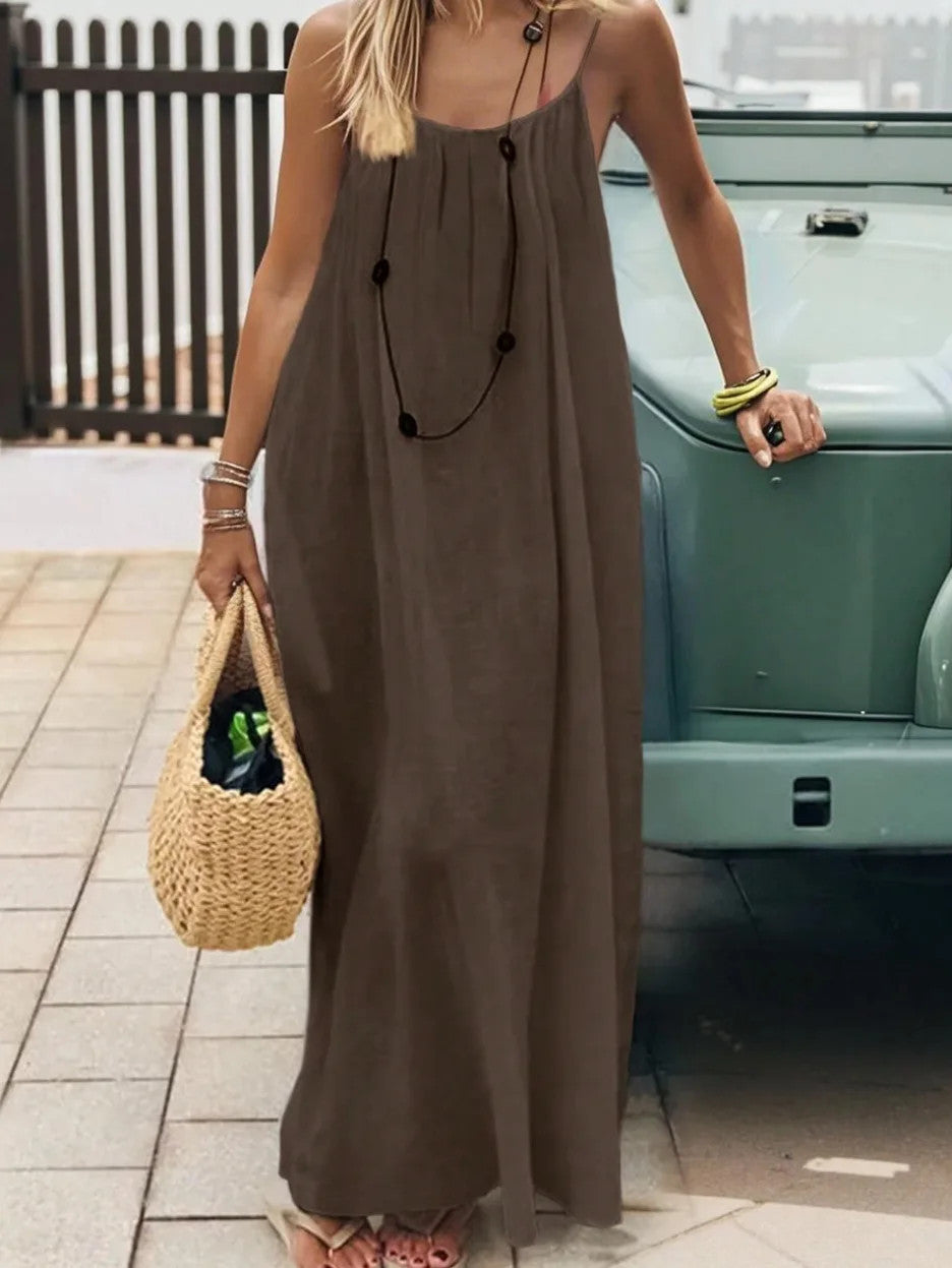 2026 Loose-Fit Spaghetti Strap Dress Women's Casual