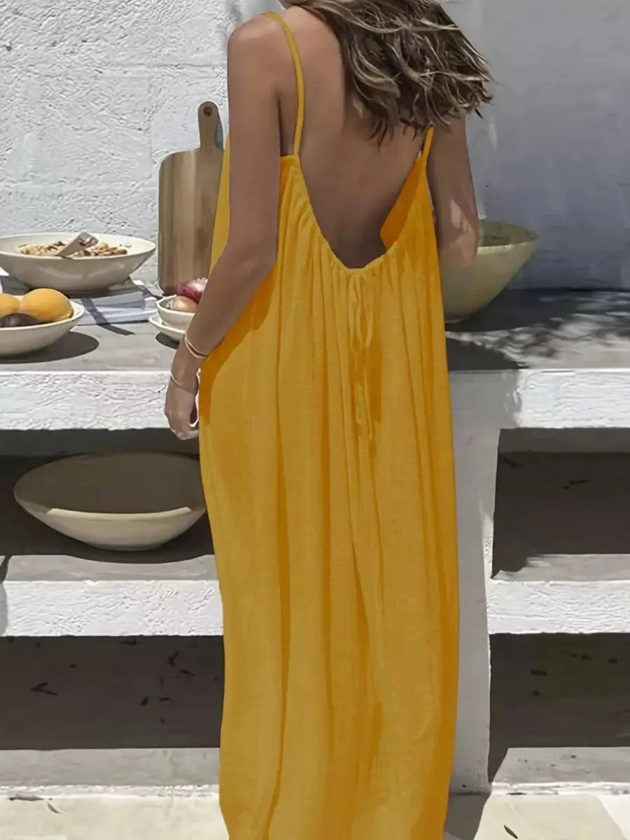 2026 Loose-Fit Spaghetti Strap Dress Women's Casual