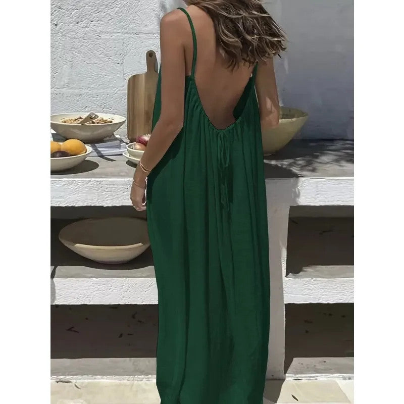 2026 Loose-Fit Spaghetti Strap Dress Women's Casual