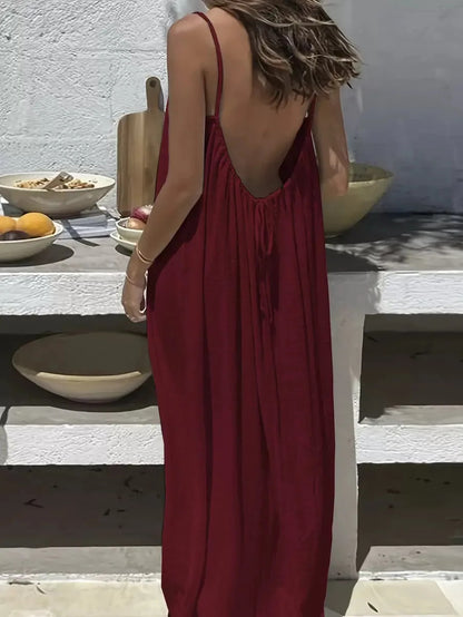 2026 Loose-Fit Spaghetti Strap Dress Women's Casual