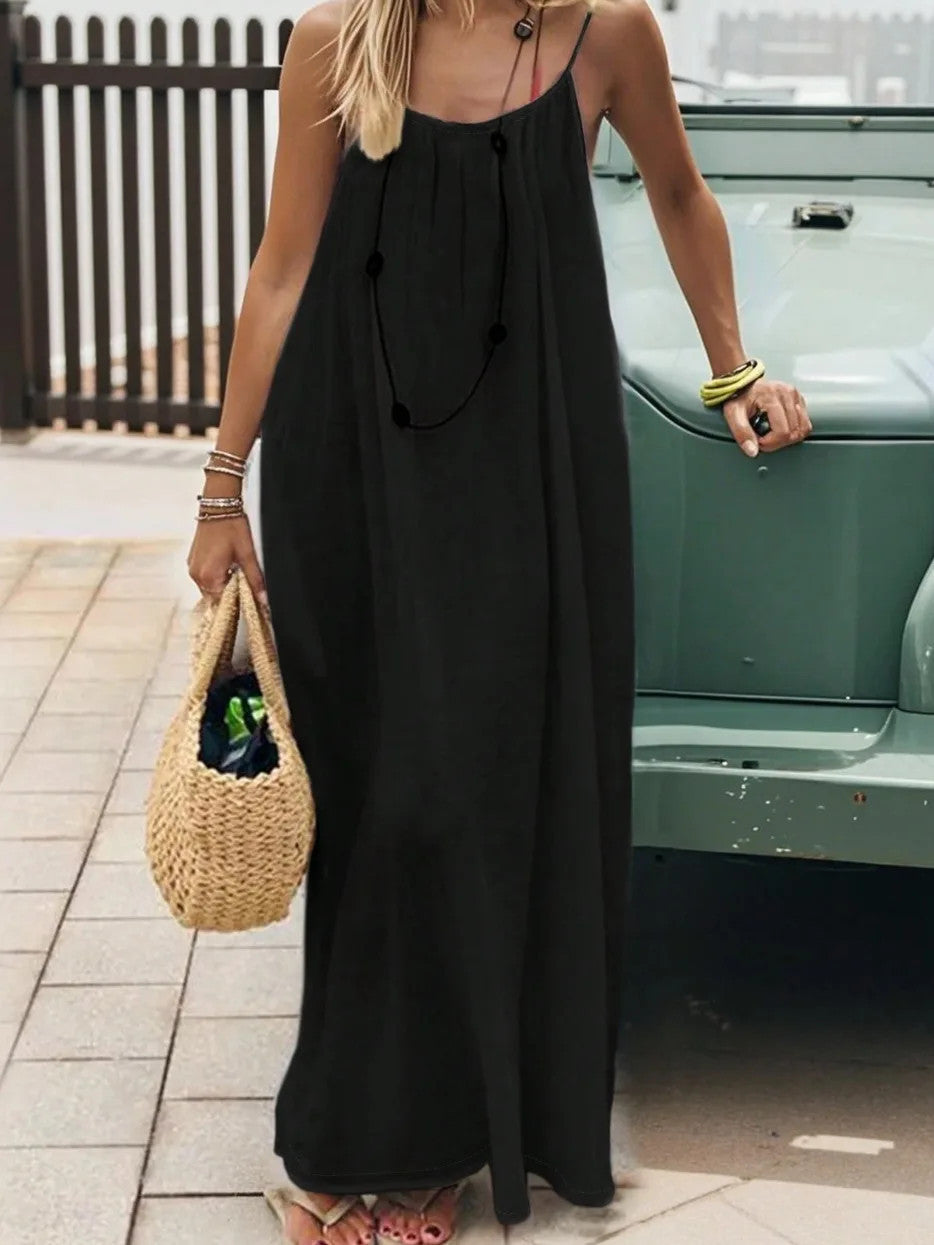 2026 Loose-Fit Spaghetti Strap Dress Women's Casual