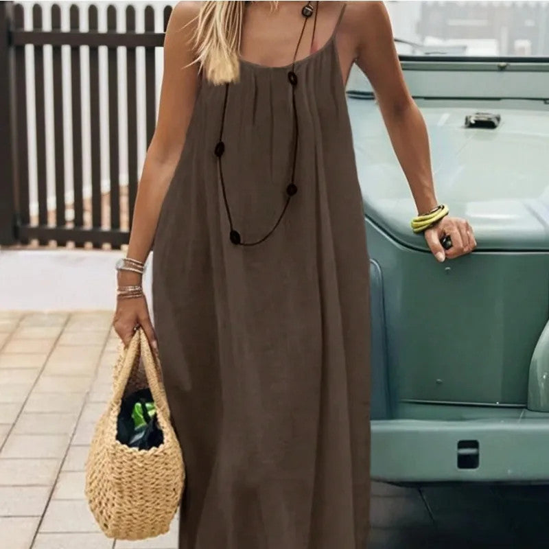 2026 Loose-Fit Spaghetti Strap Dress Women's Casual