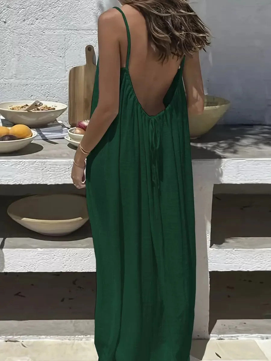 2026 Loose-Fit Spaghetti Strap Dress Women's Casual