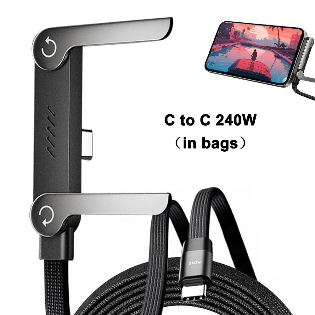 Foldable Charging Cable With Integrated Stand