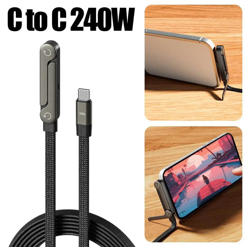 Foldable Charging Cable With Integrated Stand
