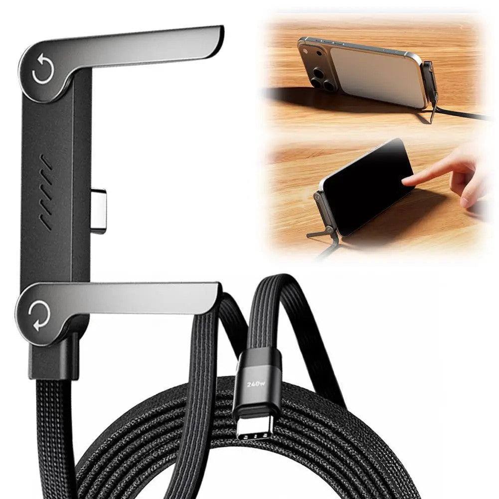 Foldable Charging Cable With Integrated Stand