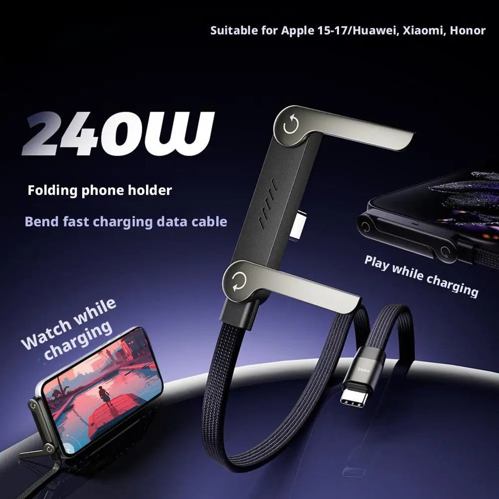 Foldable Charging Cable With Integrated Stand