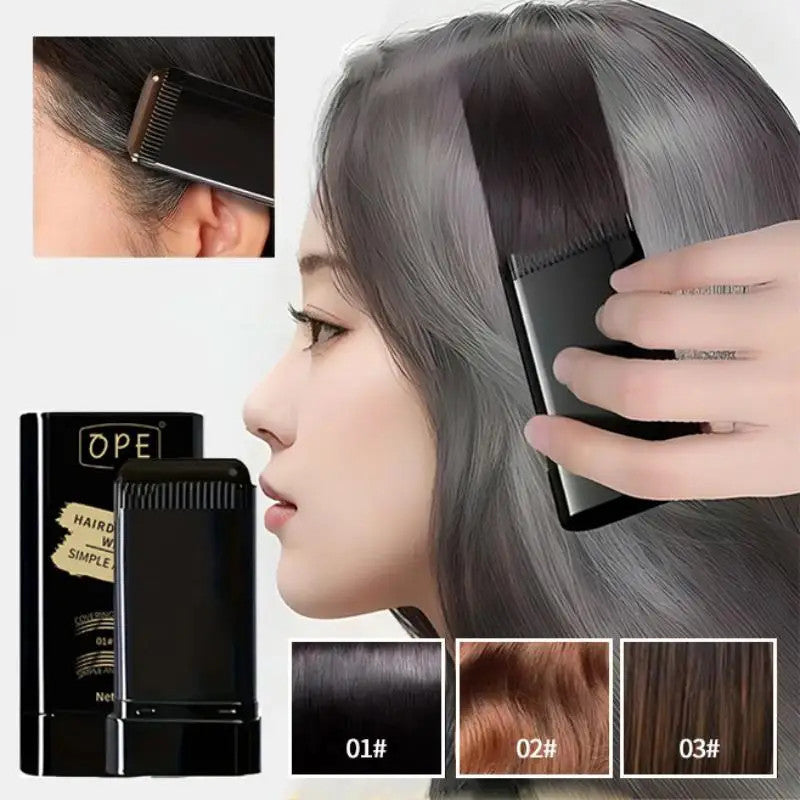 3-color portable hair dye stick with comb