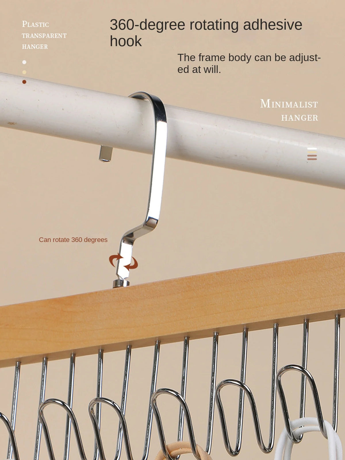 3pcs wooden new multifunctional hook hanger