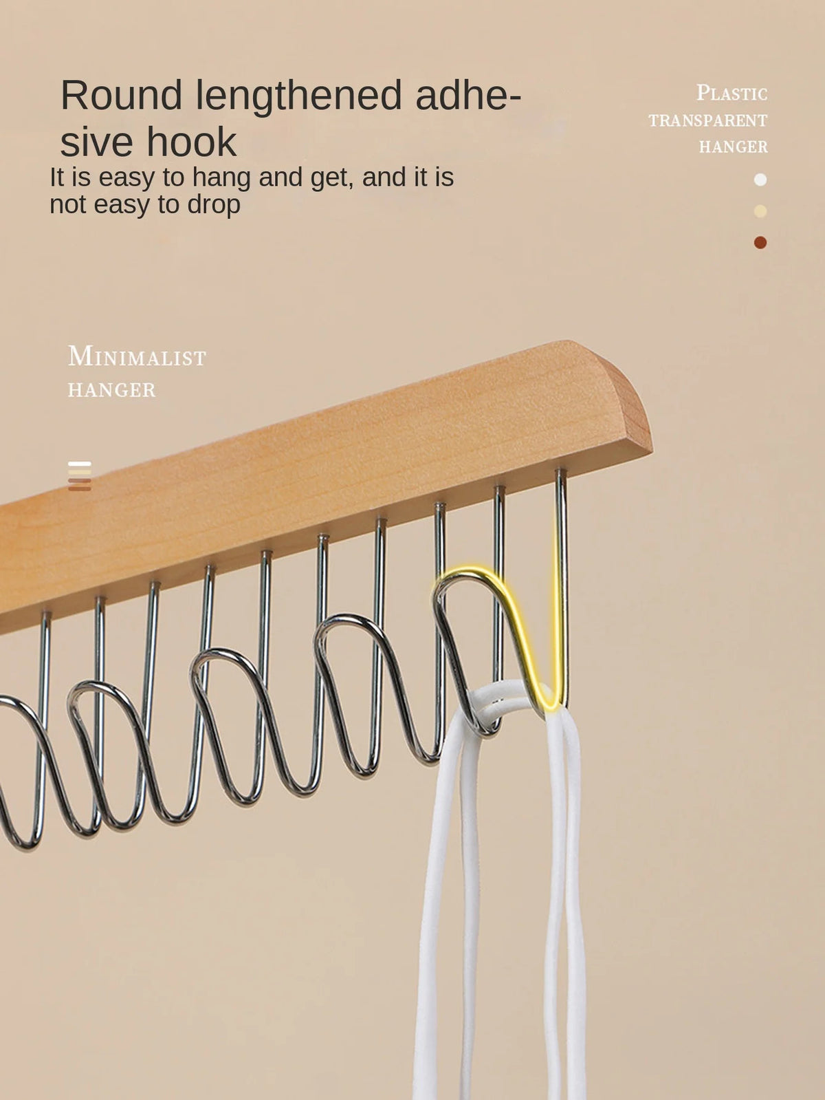 3pcs wooden new multifunctional hook hanger