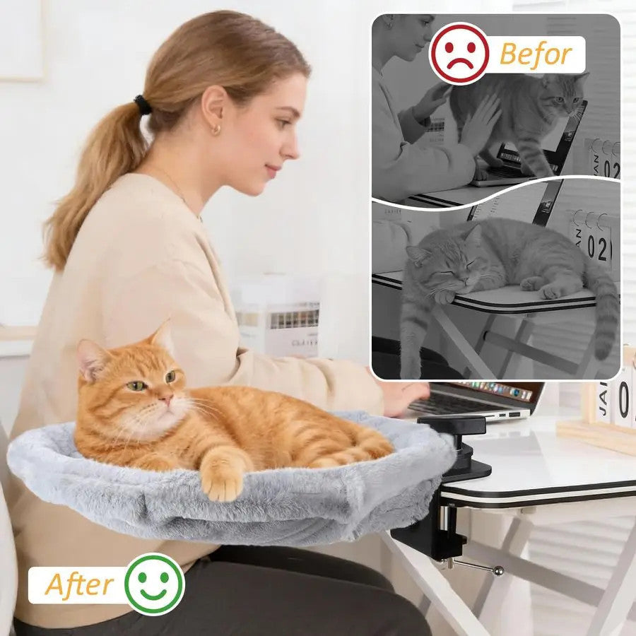 Cat Desk Bed with 360 Rotating